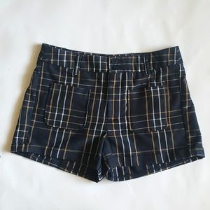 SKY And SPARROW Womans Navy Blue Plaid shorts